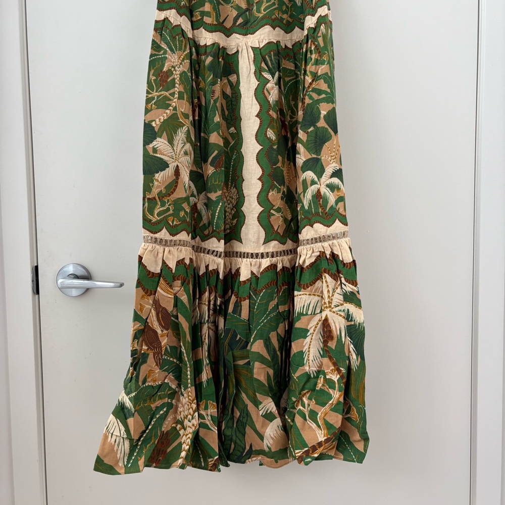 NWOT Farm Rio Beige Tropical Isla Lenzing™ Ecovero™ Euroflax™ Maxi Dress S - Picture 8 of 16